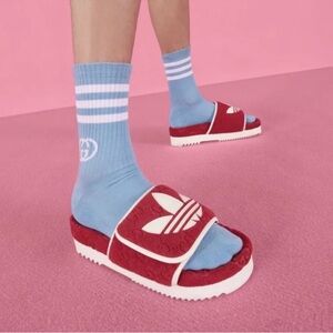 GUCCI x ADIDAS RARE Terry Cloth GG Monogram Sandals